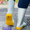 Ủng Cao Cổ Thùy Dương Trắng Đế Vàng
