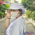 Nón Xếp Ly Silk Màu Trắng VANS-01