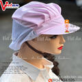 Nón Xếp Ly Silk Màu Hồng VANS-02