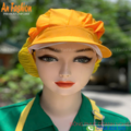 Nón Thực Phẩm Xếp Ly  Silk Màu Vàng Nghệ VANS-03