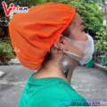 Nón Lưới Bánh Tiêu Tròn Màu Cam VANL-02