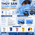 Nón Trùm Thủy Sản Có Khẩu Trang Màu Xanh Nhạt VAKT-04
