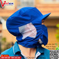 Nón Trùm Thủy Sản Có Khẩu Trang Màu Xanh Dương VAKT-03