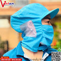 Nón Trùm Thủy Sản Có Khẩu Trang Màu Xám VAKT-08