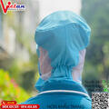 Nón Trùm Thủy Sản Có Khẩu Trang Màu Xám VAKT-08