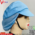 Nón Búi Tóc Silk  Phối Lưới Màu Xanh Biển VANBT-08