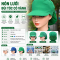 Nón Búi Tóc Silk Phối Lưới Màu Xanh Lá VANBT-09