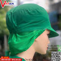 Nón Búi Tóc Silk Phối Lưới Màu Xanh Lá VANBT-09