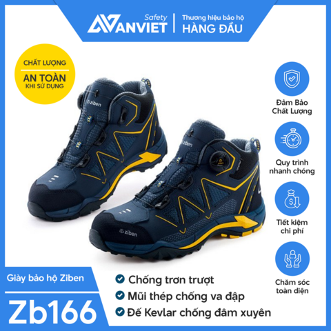 Giày bảo hộ Ziben 171S đế thép mũi thép an toàn, khóa vặn tiện lợi