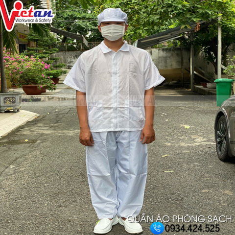 Quần Áo Phòng Sạch Ngắn Tay VAPSNT-01