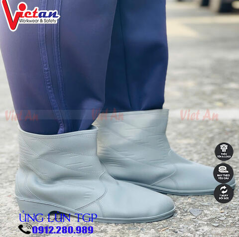 Ủng Lùn Thấp Cổ Màu Xám
