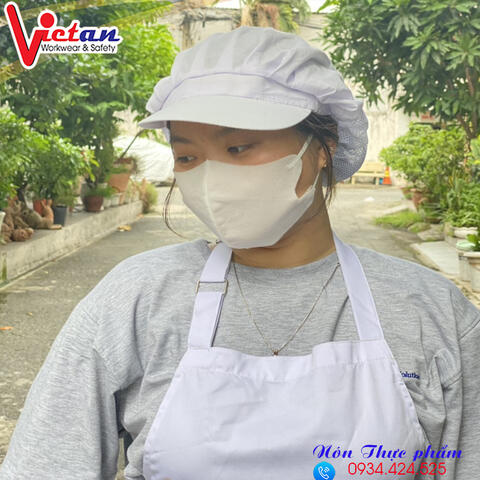 Nón Xếp Ly Silk Màu Trắng VANS-01