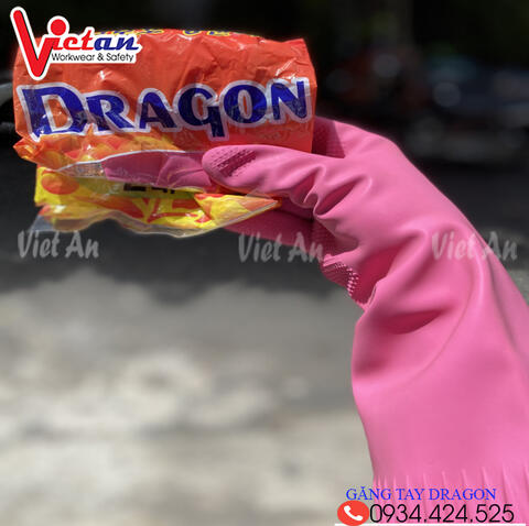 Găng Tay Cao Su Dragon Hồng GTCS06
