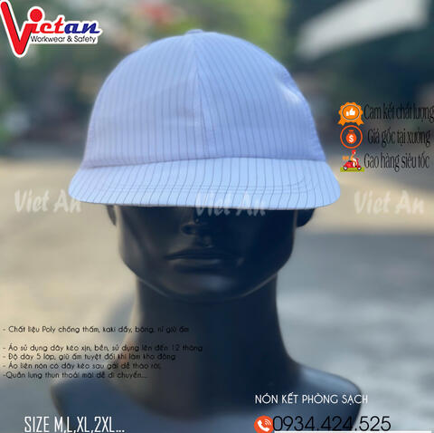 Nón Kết Phòng Sạch Trắng VANK-02