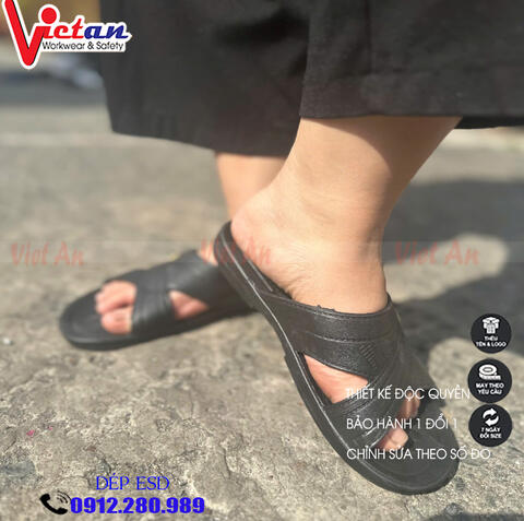 Dép Tĩnh Điện ESD Màu Đen ESD-02