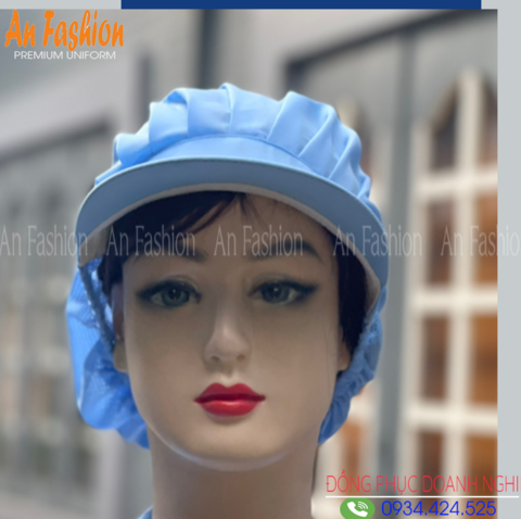 Nón Thực Phẩm Xếp Ly Silk Màu Xanh Biển VANS-04