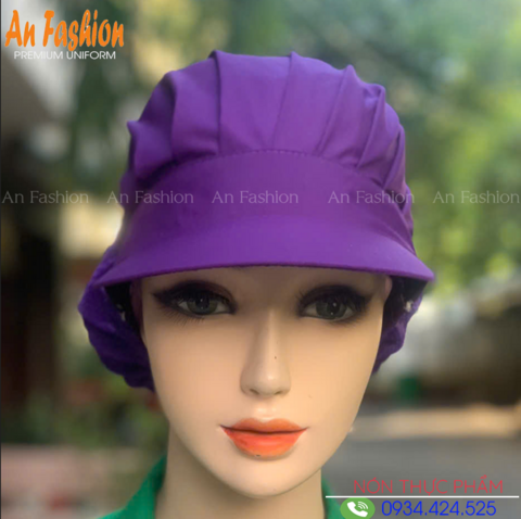 Nón Thực Phẩm Xếp Ly Silk Màu Tím VANS-05