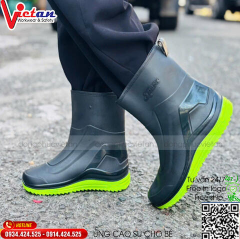 Ủng Đi Mưa Cho Bé Màu Xanh VAUB-03