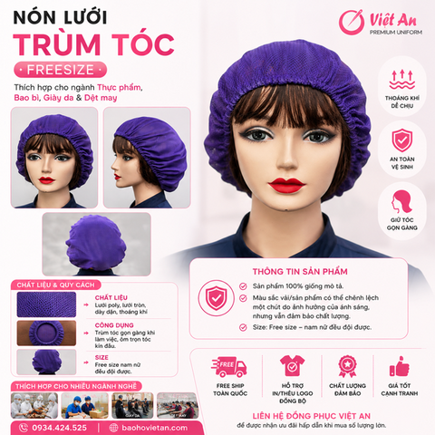 Nón Lưới Bánh Tiêu Màu Tím VANL-11