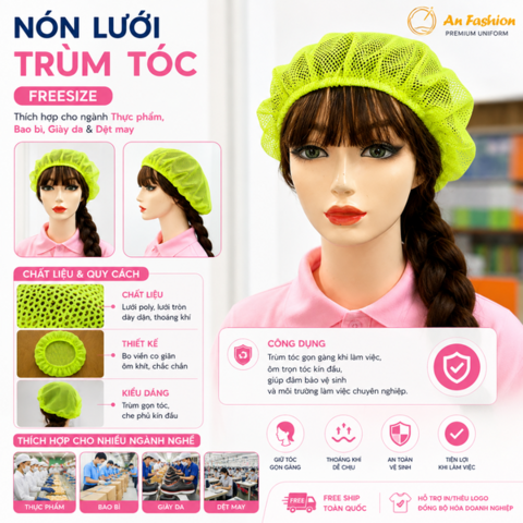 Nón Lưới Bánh Tiêu Màu Xanh NEON VANL-06