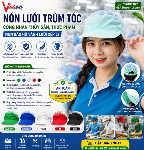 Nón Lưới Nửa Đầu Xanh Ngọc NLNĐ-08