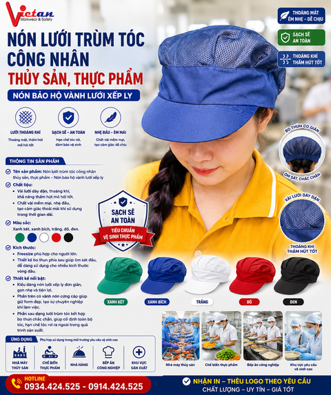 Nón Lưới Nửa Đầu Xanh Đen NLNĐ-11