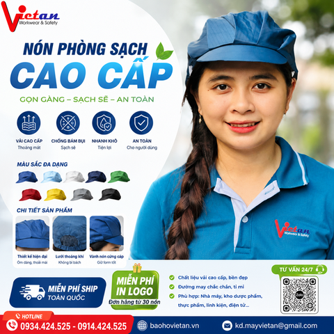 Nón Phòng Sạch Chống Tĩnh Điện Màu Xanh Đen VAPS-05
