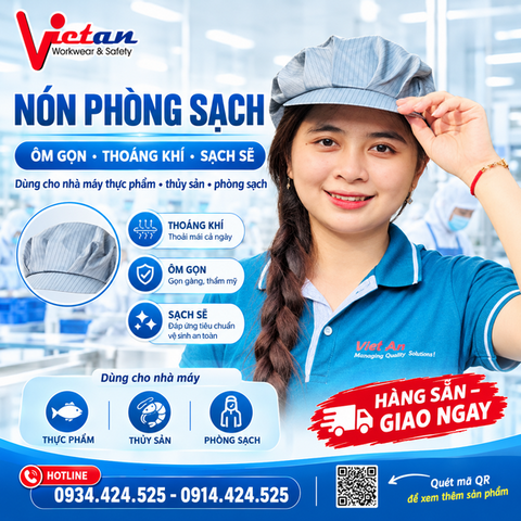 Nón Phòng Sạch Chống Tĩnh Điện Màu Xám VAPS-06