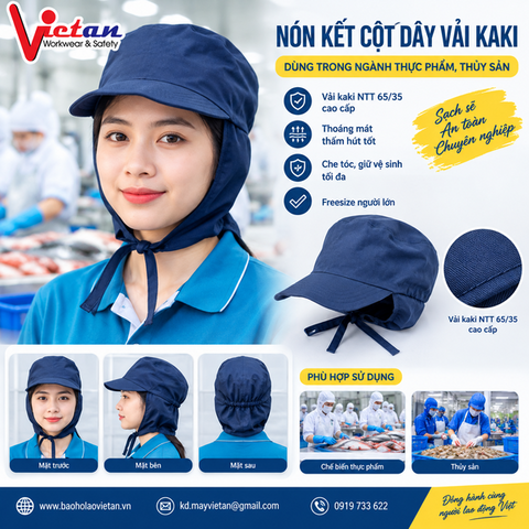 Nón Cột Dây Màu Xanh Đen VACD-06