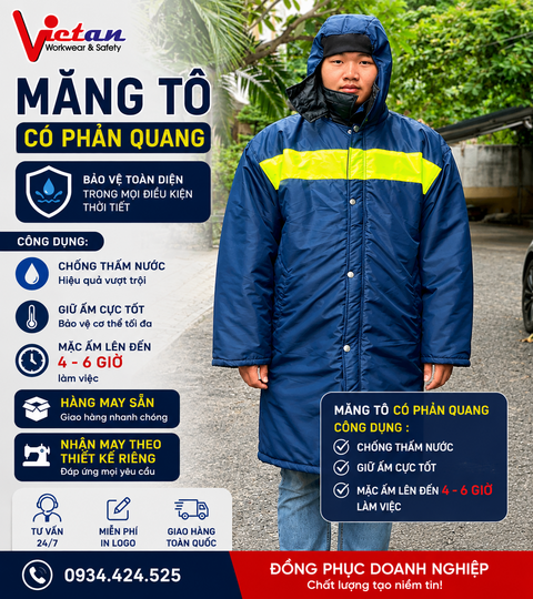 Áo Măng Tô Có Phản Quang VAKL-06