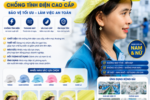 Nón Phòng Sạch Chống Tĩnh Điện Màu Vàng VAPS-04