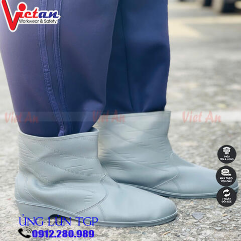 Ủng Lùn Thấp Cổ Màu Xám
