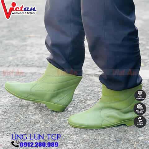 Ủng Lùn Thấp Cổ TGP Màu Xanh Rêu