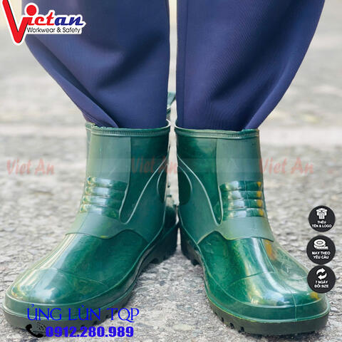 Ủng Lùn Thấp Cổ TQP Xanh Rêu