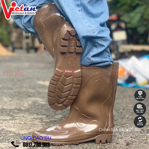 Ủng Cao Su VAC Màu Nâu