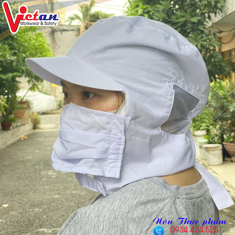 Nón Trùm Thủy Sản Có Khẩu Trang
