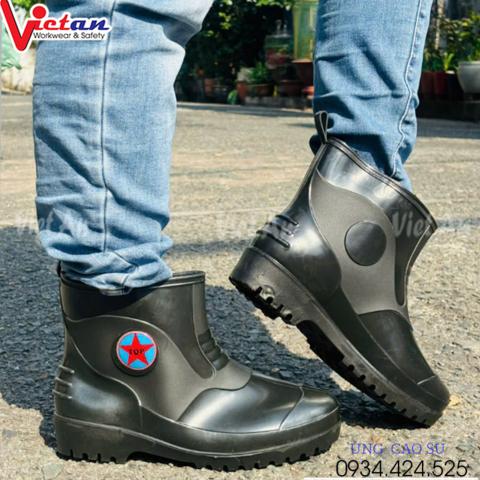 Ủng lùn thấp cổ TQP Đen