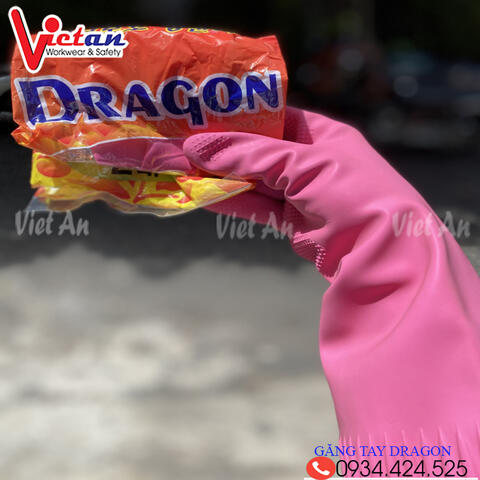 Găng Tay Cao Su Dragon Hồng GTCS06