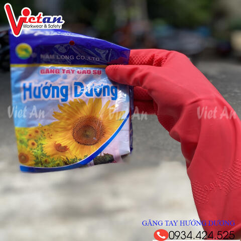 Găng Tay Cao Su Hướng Dương Đỏ GTCS02