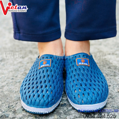 Giày Sục Hoa San Màu Xanh VADN-06