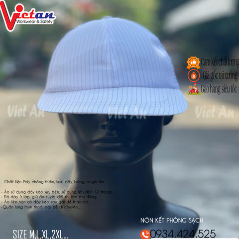 Nón Kết Phòng Sạch Trắng VANK-02