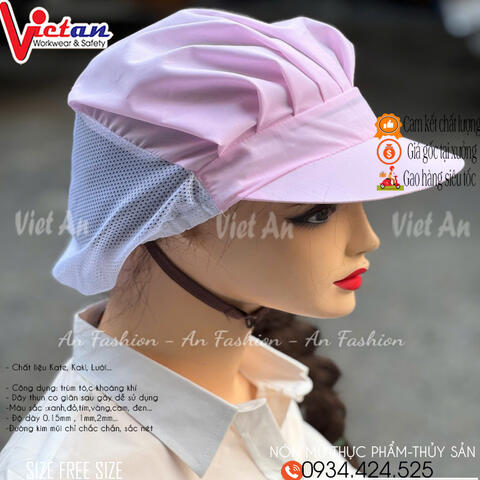 Nón Xếp Ly Silk Màu Hồng VANS-02