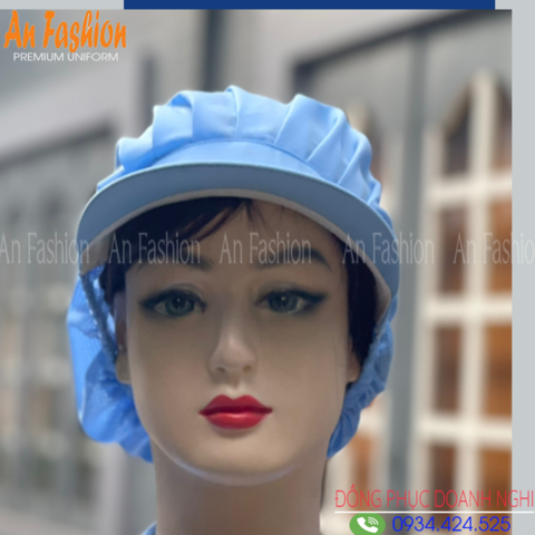 Nón Thực Phẩm Xếp Ly Silk Màu Xanh Biển VANS-04