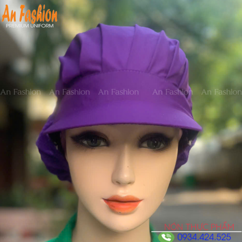 Nón Thực Phẩm Xếp Ly Silk Màu Tím VANS-05
