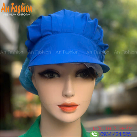 Nón Thực Phẩm Xếp Ly Silk Xanh Bích VANS-06