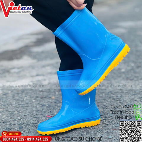 Ủng Đi Mưa Cho Bé Màu Xanh VAUB-01