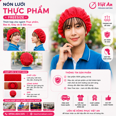 Nón Lưới Bánh Tiêu Màu Đỏ VANL-12