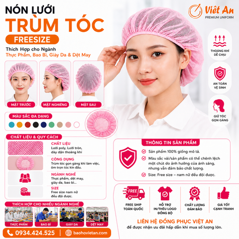 Nón Lưới Bánh Tiêu Màu Hồng VANL-13