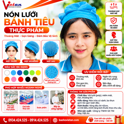 Nón Lưới Bánh Tiêu Có Vành Màu Xanh Yamaha  NLCV-06