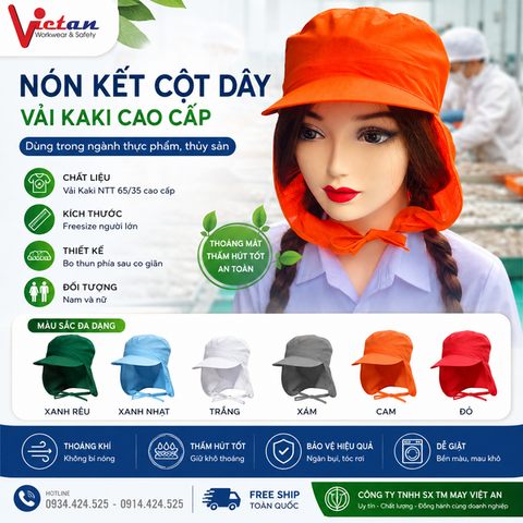 Nón Cột Dây Màu Cam VACD-03